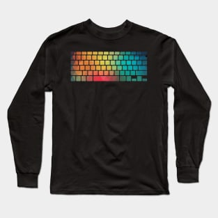 Rainbow color pattern keyboard Long Sleeve T-Shirt